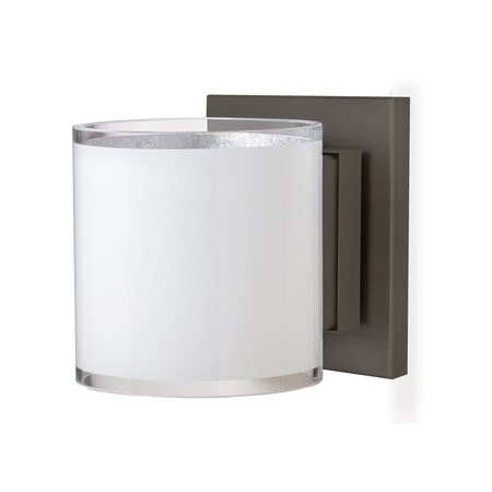 Besa Lighting Pogo Mini Sconce, White/Inner Silver, Bronze Finish, 1x50W Halogen 1WS-7180SF-BR